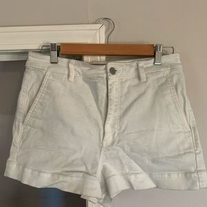 Everlane Patch Pocket High Rise White Shorts